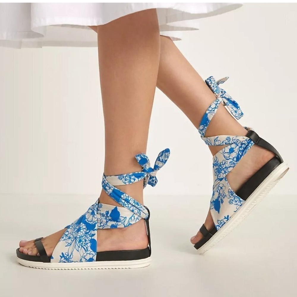 Anthropologie Tracy Reese Morning Blue Wrap Sandals